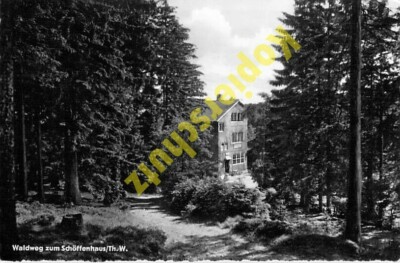 Ilmenau AK Waldweg zum Schöffenhaus Gaststätte Restaurant Ansichtskarte DDR 1959