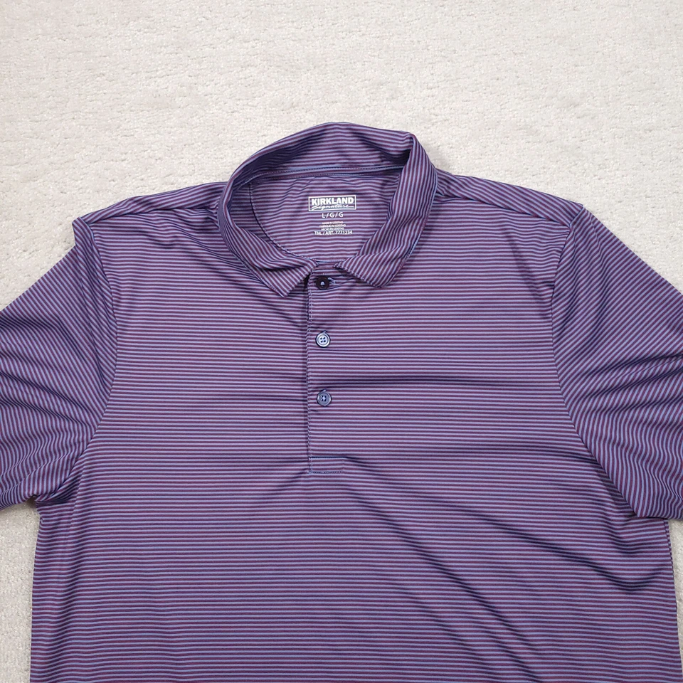Camisa Polo Kirkland Signature Para Hombre Grande Rendimiento Golf Manga Corta Púrpura Foto 3 de 4