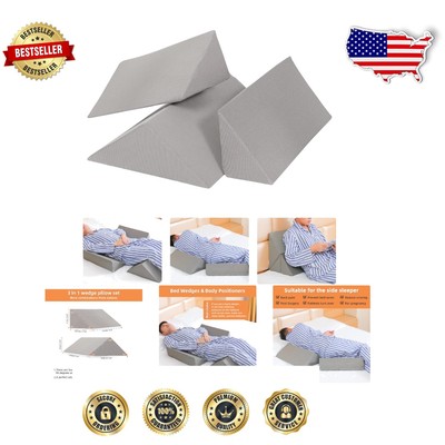 Positioning Wedge Pillows Set - Stain Resistant & Breathable for Maximum Comfort