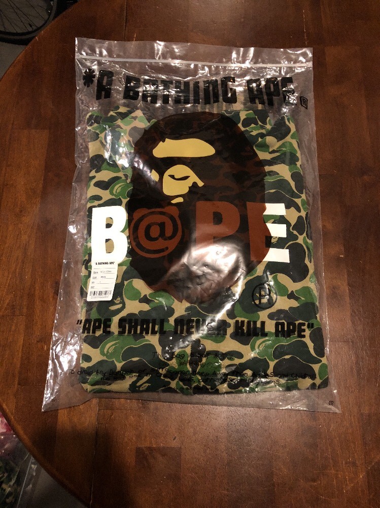 A Bathing Ape ABC BE@R Full Zip Hoodie Green Camo Size Large Bape