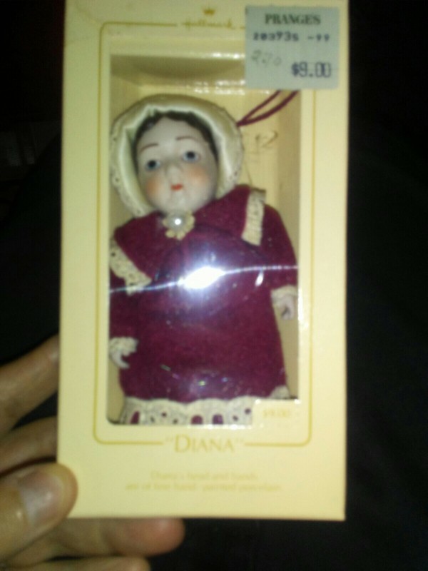 Vintage 1983 Hallmark Hand-Painted Porcelain Doll "Diana" Keepsake Ornament