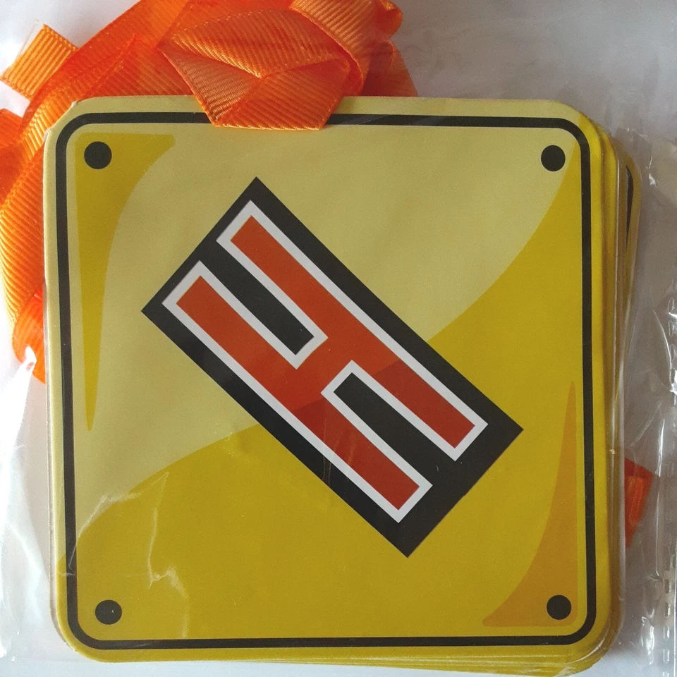 Cinta de banner de fiesta de construcción de feliz cumpleaños y decoración de cartulina 9,16 pies Foto 2 de 4