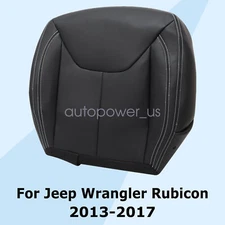 For 2013-2017 Jeep Wrangler Rubicon Driver Bottom Leather Seat Cover Black X9