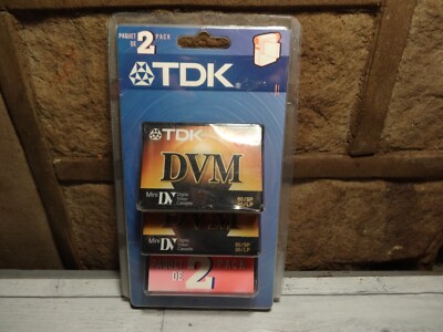TDK Mini Digital Video Cassettes Pack of 2 60 Minute Superior Grade Sealed