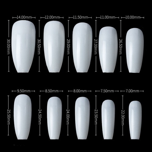 500x False Nail Tips Stiletto Coffin Oval Almond Square Nail Acrylic False Nails - Picture 11 of 42