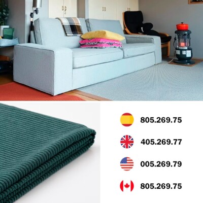 IKEA KIVIK Cover three-seat sofa, Kelinge grey-turquoise