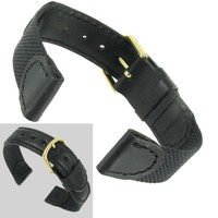 16mm Leather Nylon Sport Watch Band Black on sale 16mm Leather Nylon Sport Watch Band Black on sale