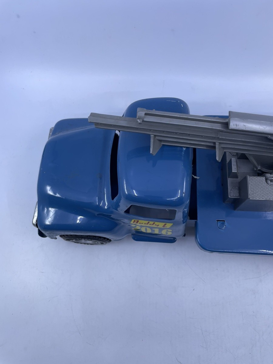 Vintage 1950s Buddy L Rocket Launcher Flat Bed Truck w/ 2 Missiles