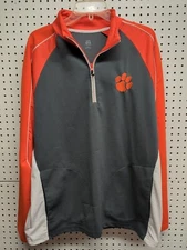 J-America Clemson Tigers Pullover 3/4 Zip XL Texted Sweatshirt W/Pockets 