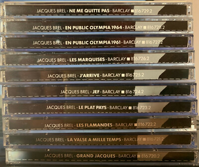 Jacques Brel integrale Barclay 816719.2 France 10 CDs parfaite 