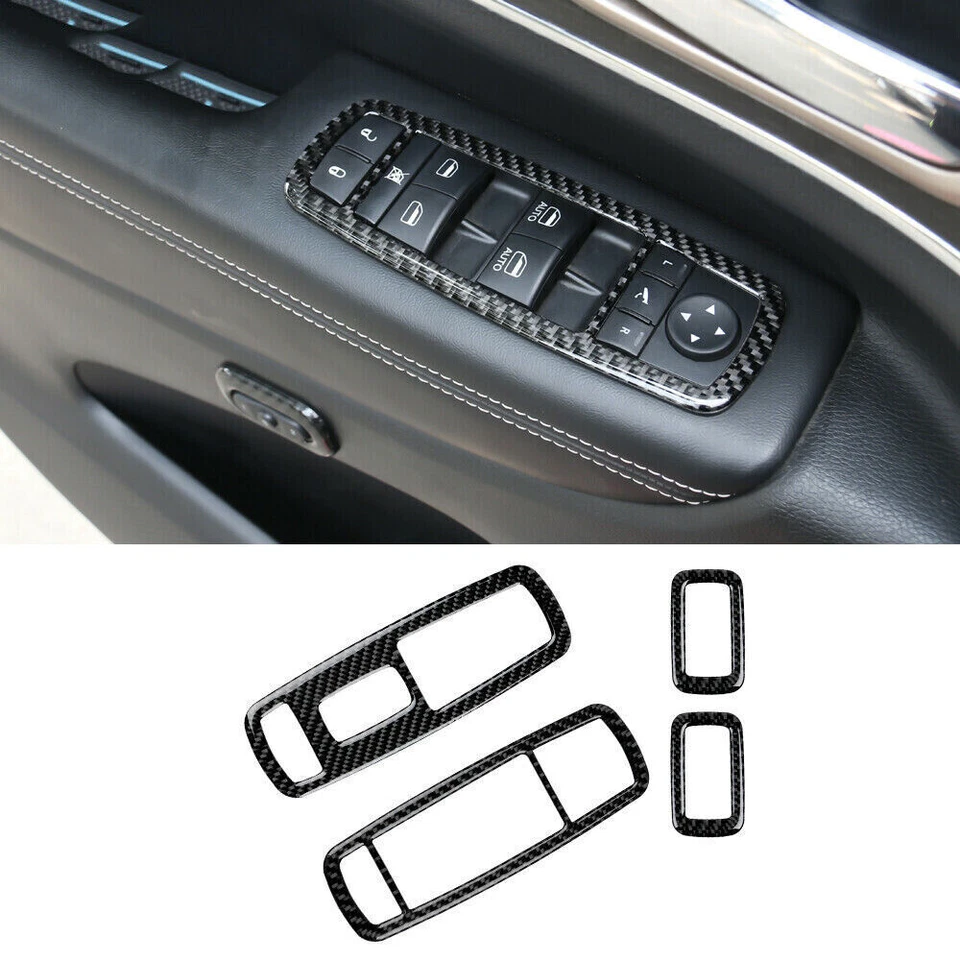 For Jeep Grand Cherokee 2017-2020 Carbon Fiber Set interior Decor Trim Decal Kit Foto 2 de 4