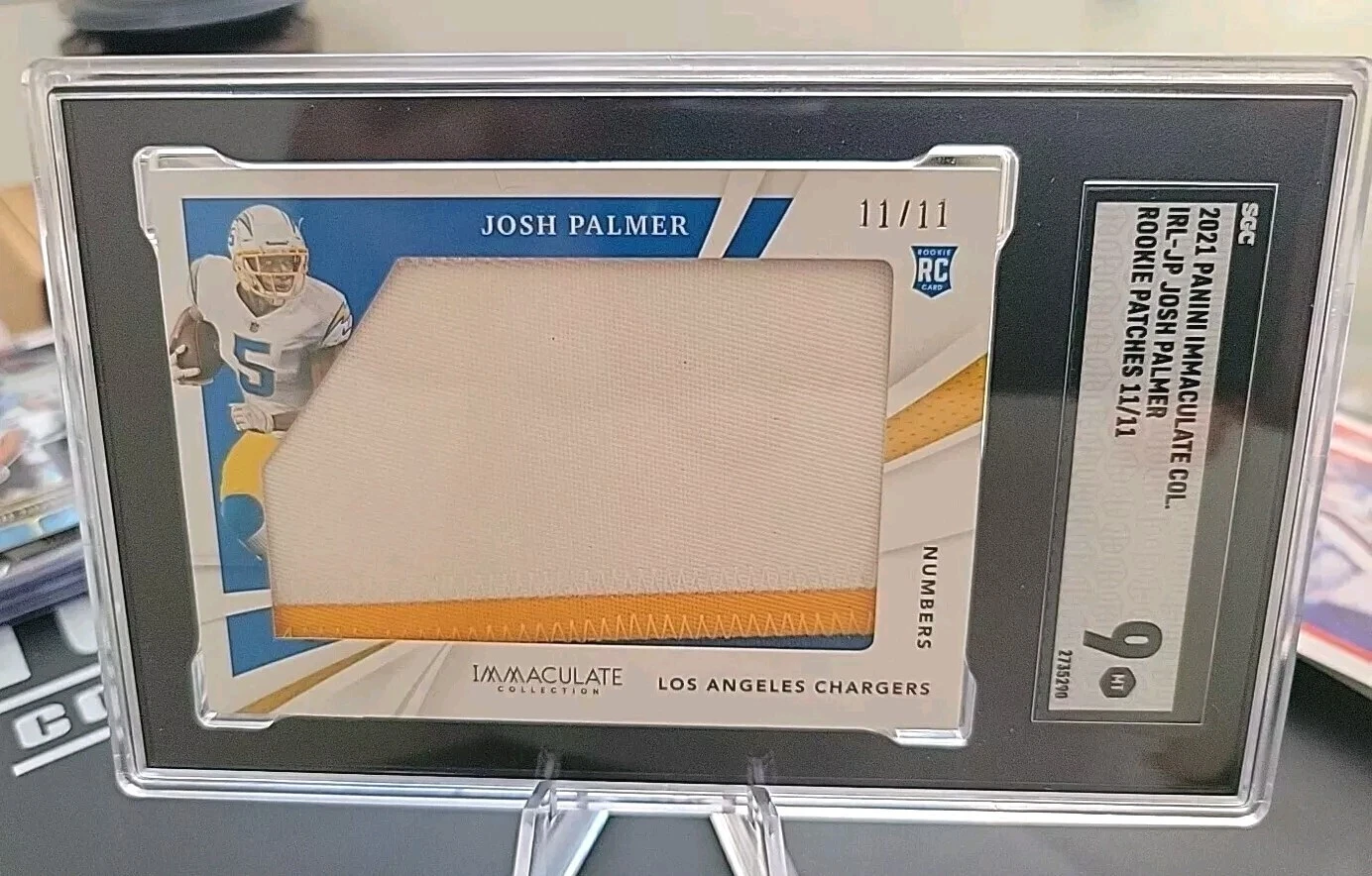 Josh Palmer Panini Immaculate Collection Rookie Numbers Memorabilia #IRLJP Base