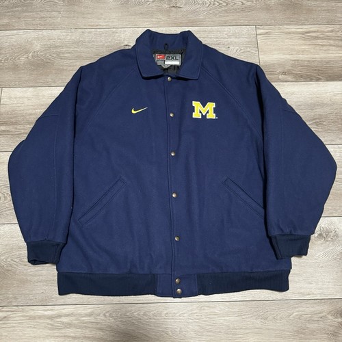 Vintage 90’s University of Michigan Wolverines Nike Wool Letterman Coach Jacket