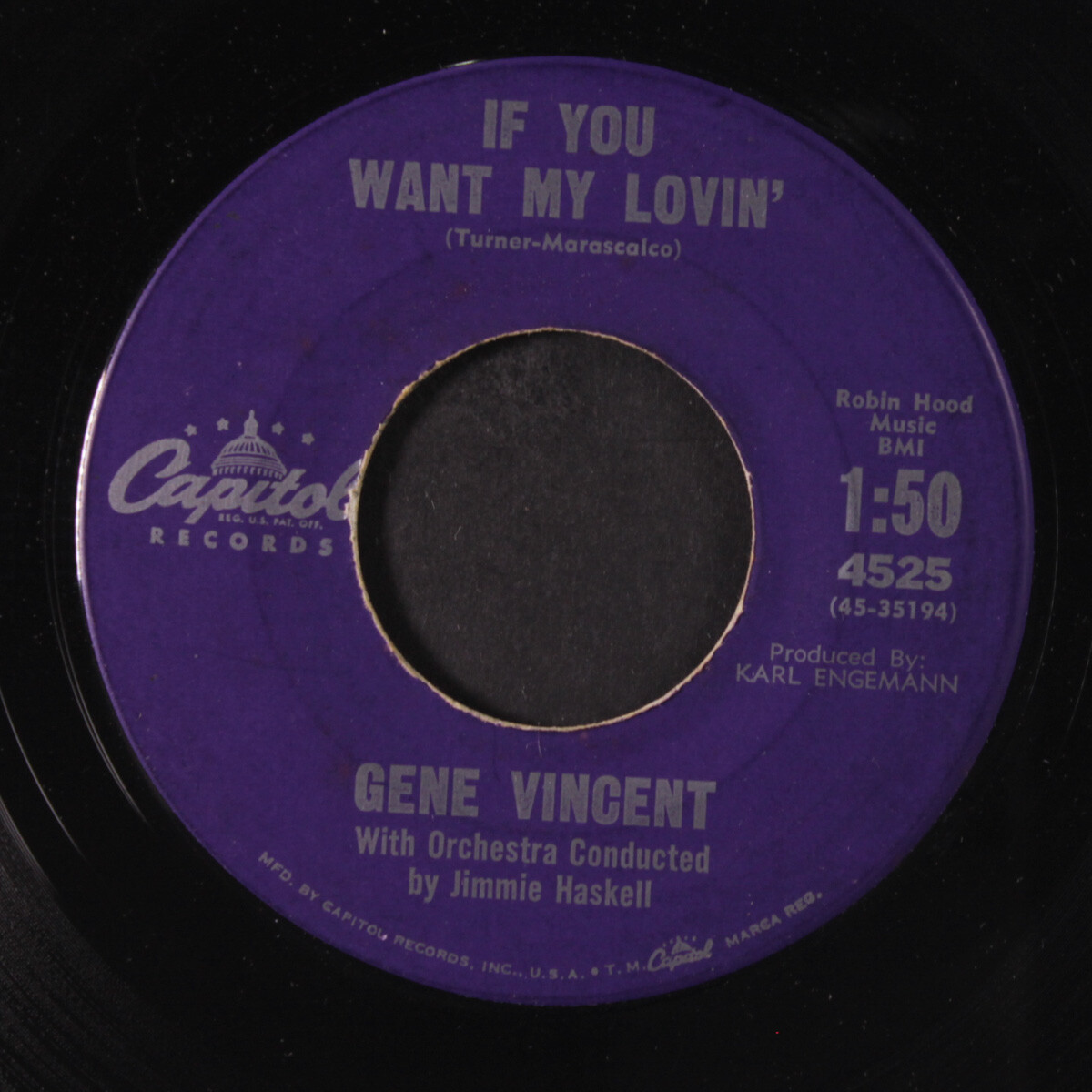 GENE VINCENT: mister loneliness / if you want my lovin' CAPITOL 7