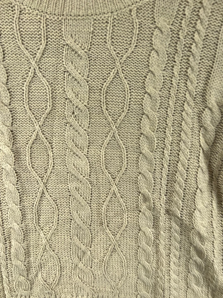 Copper Key Juniors Large Sweaters Brown Cable Knit Crew Long Sleeve Pullover - Image 2 of 4