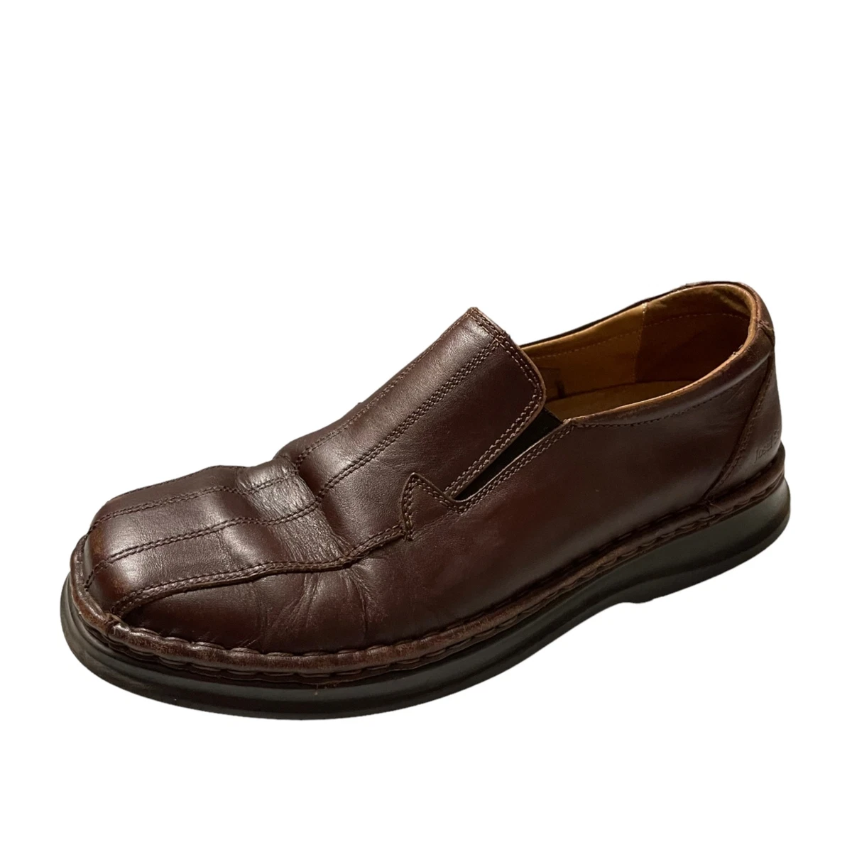 Josef Seibel Men s Brown Genuine Leather Slip On Loafer Shoes Size