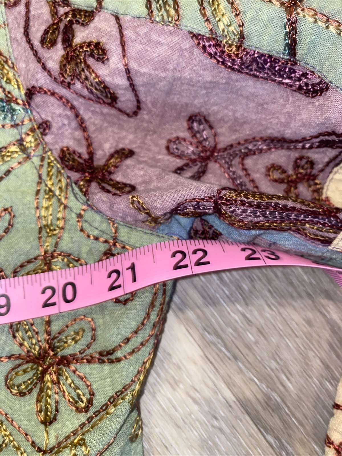 Blue Skye Large Patchwork Embroidered Jacket Boho… - image 7