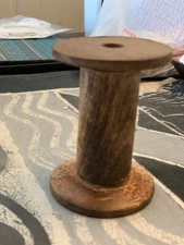 Vtg Wood Primative Textile Thread Spool 3.5” Tall