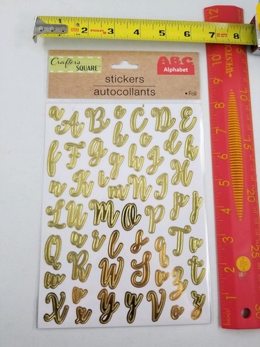 NEW Crafter's Square Foil Letter Stickers A-Z # 1-10 - Picture 2 of 3