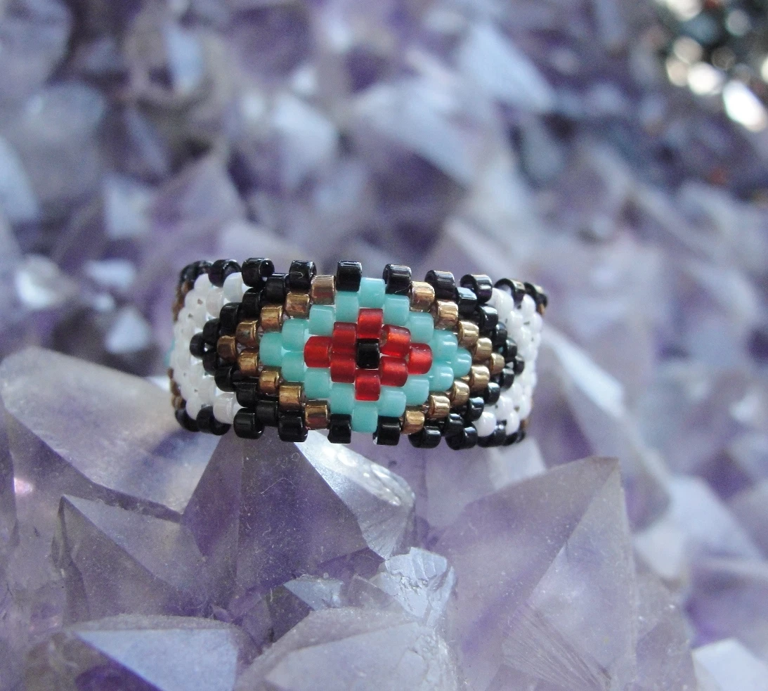 Peyote stitch best sale ring