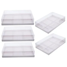 5Pcs Clear Bakery Boxes for Donuts Cupcakes and Pastries Compartment Cake Pac...