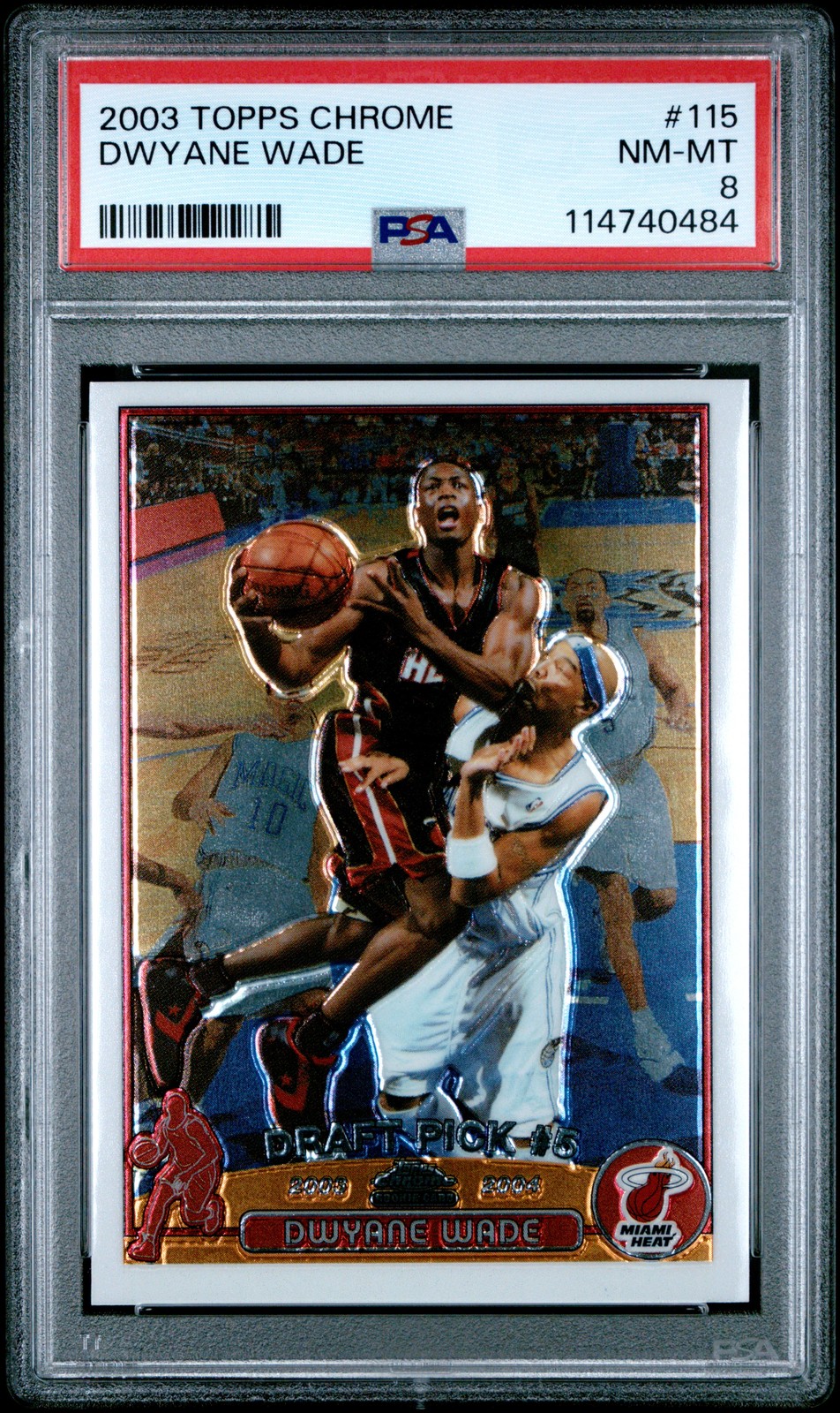 2003 TOPPS CHROME #115 DWYANE WADE ROOKIE RC PSA 8