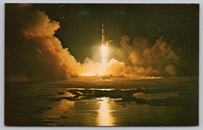Apollo 17 Rocket Launch NASA Postcard Kennedy Space Center 1972 Space UNP