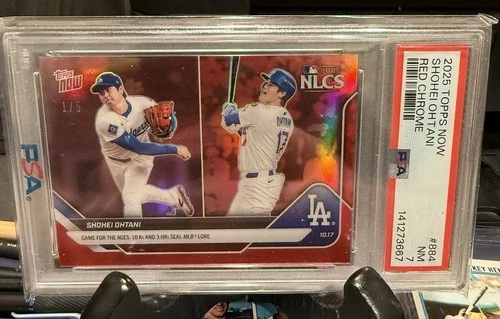 2025 Topps Now SHOHEI OHTANI 884 PSA 7 Game For The Ages RED PARALLEL 1/5 RARE
