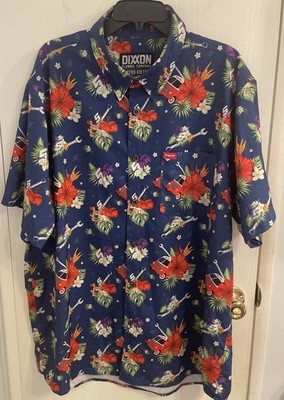 Dixxon Button Up Shirt Men s Size 2XL Blue Hawaiian Snap-on Limited Edition