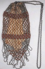 Vintage Flapper Metal Beaded Purse