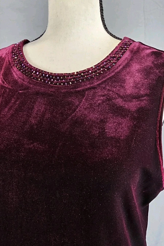 Maxi Vestido Vintage Y2K Terciopelo Borgoña Talla 12 de Fashion Bug Whimsigoth Foto 3 de 4