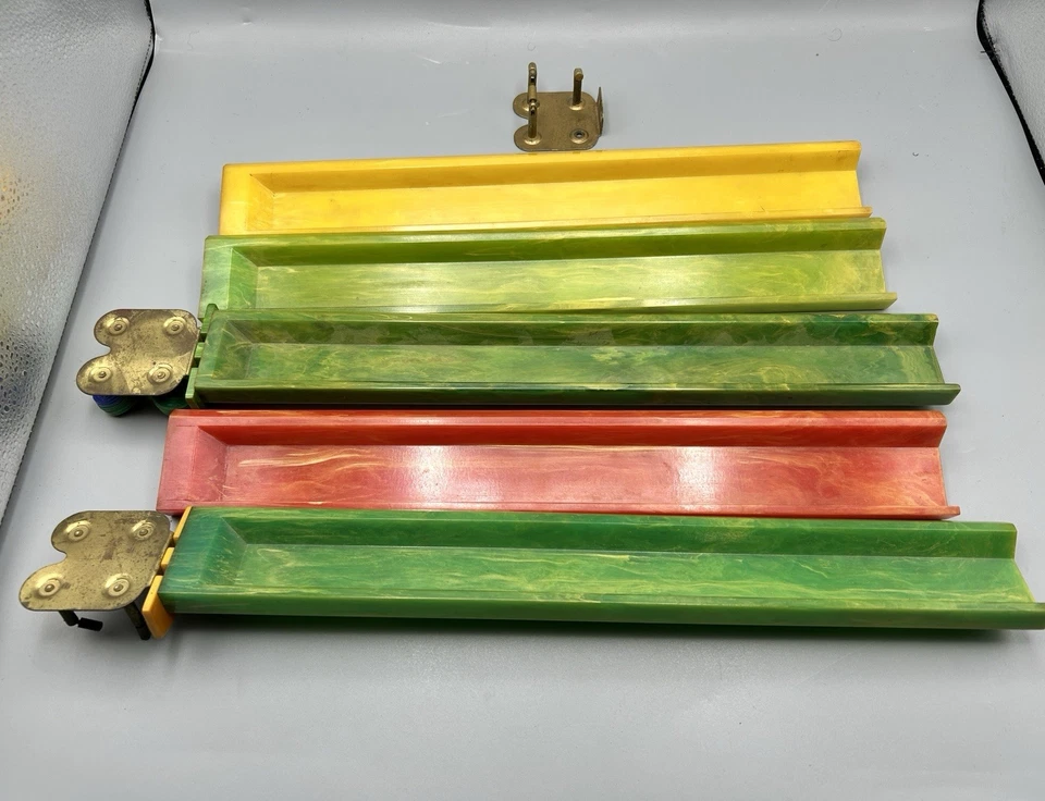 Catalin Bakelite Swirl Mahjong Racks for Parts or Upcycling - Mixed Colors - Image 3 of 3
