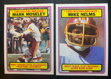 Washington Redskins  1983 Topps Football  Mark Mosely Mike Nelms  RECORD BREAKER