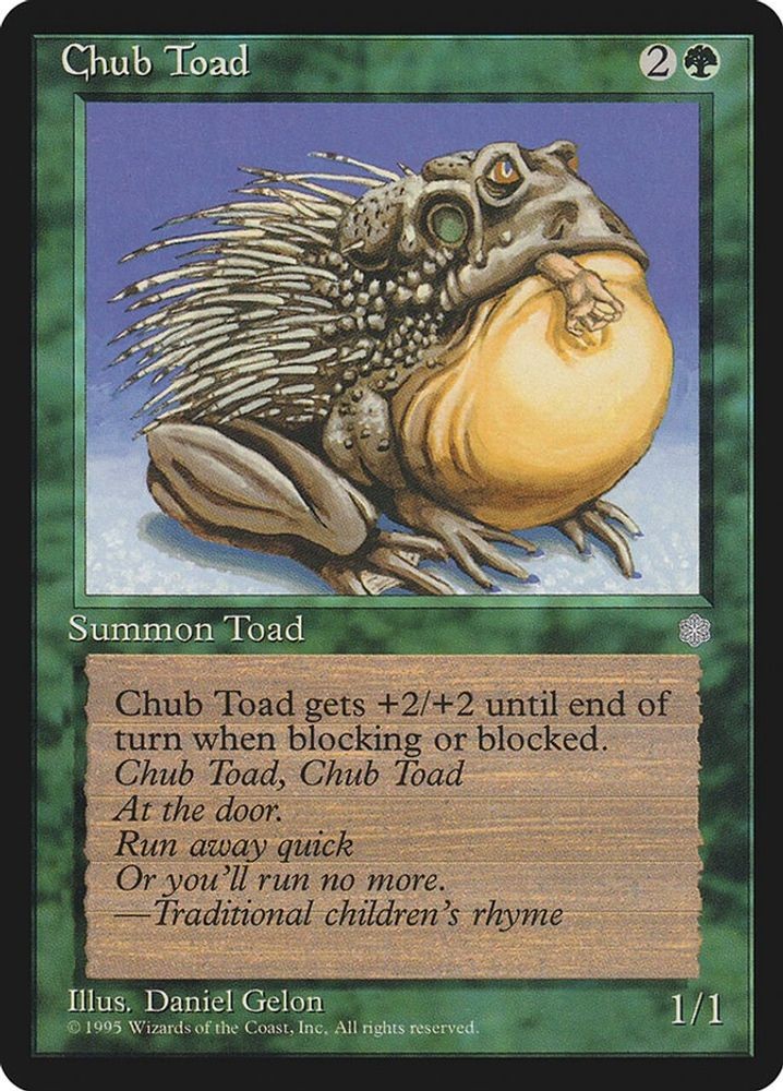 1995 Magic: The Gathering: Ice Age - Chub Toad (#229, Common, Lightly Played)