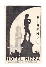 x0436 Hotel Nizza FIRENZE luggage label Kofferaufkleber etichetta valigia