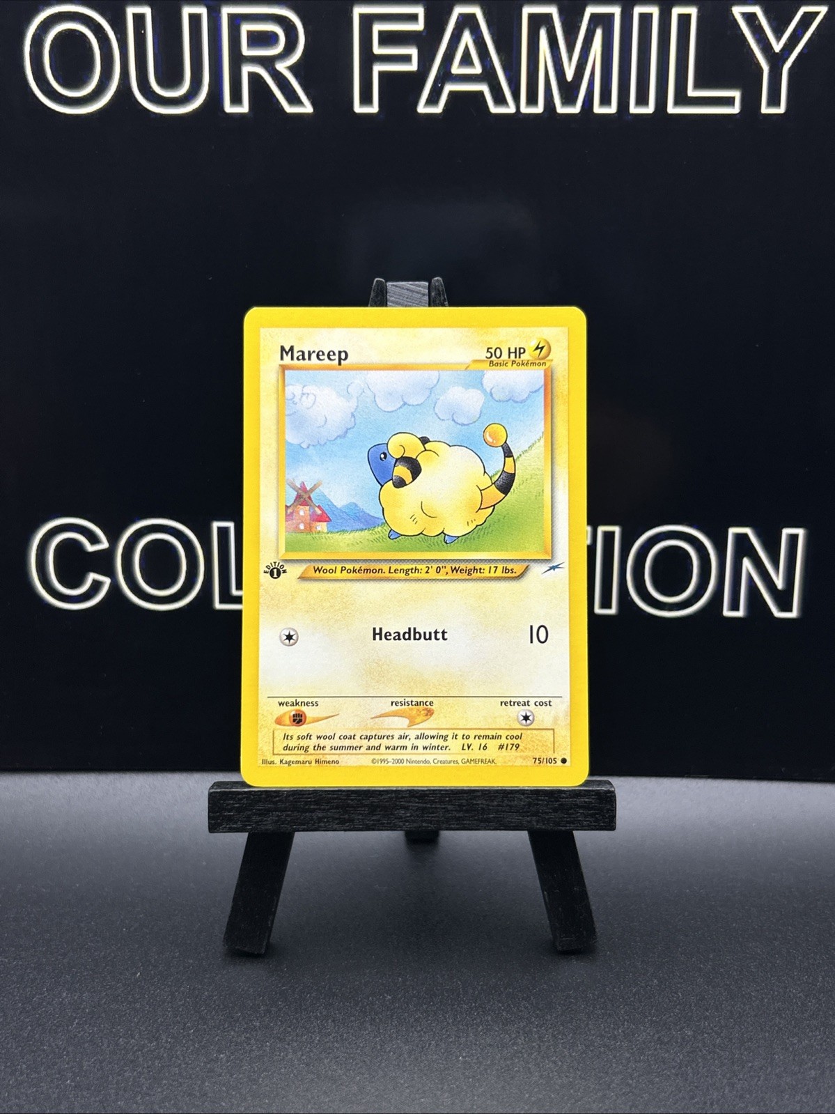 Pokemon Card Mareep 1st Edition Neo Destiny 75/105 Common Regular NM