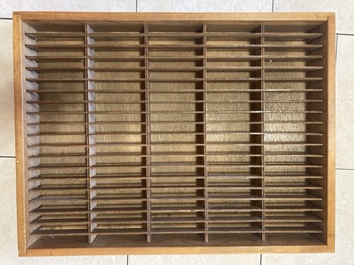 Vintage Napa Valley Box Company 100 Cassette Tape Wood Storage Holder Wall Rack