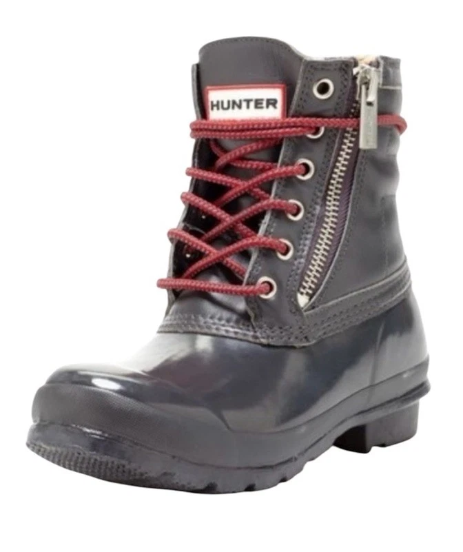 Hunter Corwin Lace-Up Leather & Rubber Duck Boots size US 7 Hunter Women main image 3