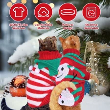 1Pc Pet Christmas Turtleneck Sweater For Small Medium Kitten Puppy Cats Dogs