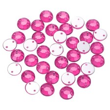 100Pcs Flat Back Sew on Rhinestones Beads, 8mm Crystal Round Gems, Rose Red