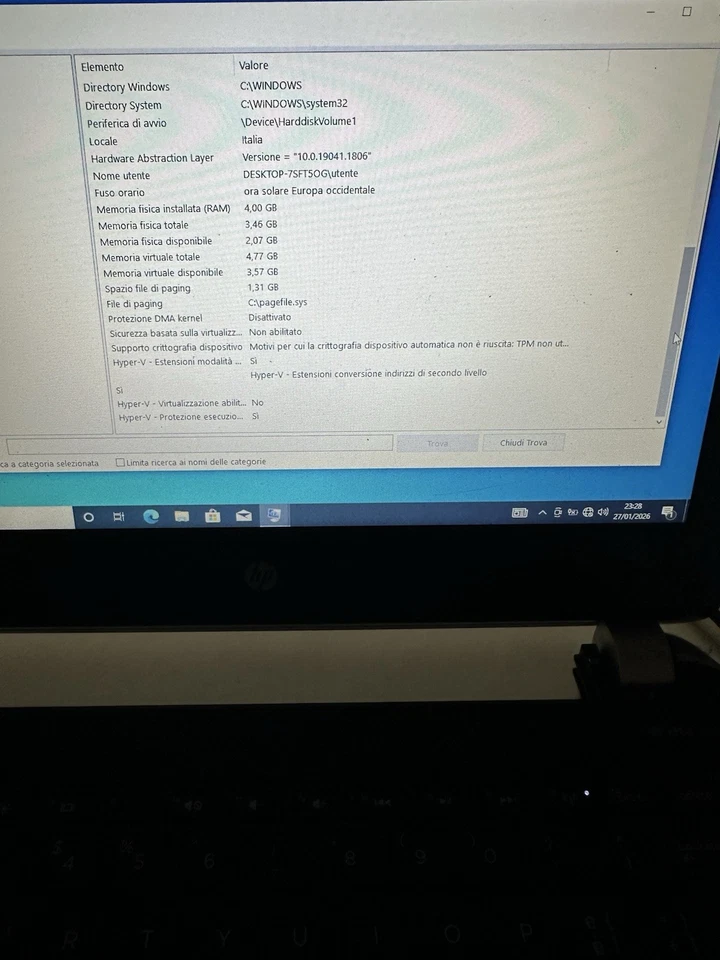 HP 215 G1 AMD A6-1450 4GB Ram 120GB SSD Wind 10 Pro - Immagine 3 di 4