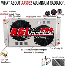 4-Row Radiator Shroud Fan For 1988-2000 Chevy GMC C/K 1500,2500 3500 7.4L CC1696