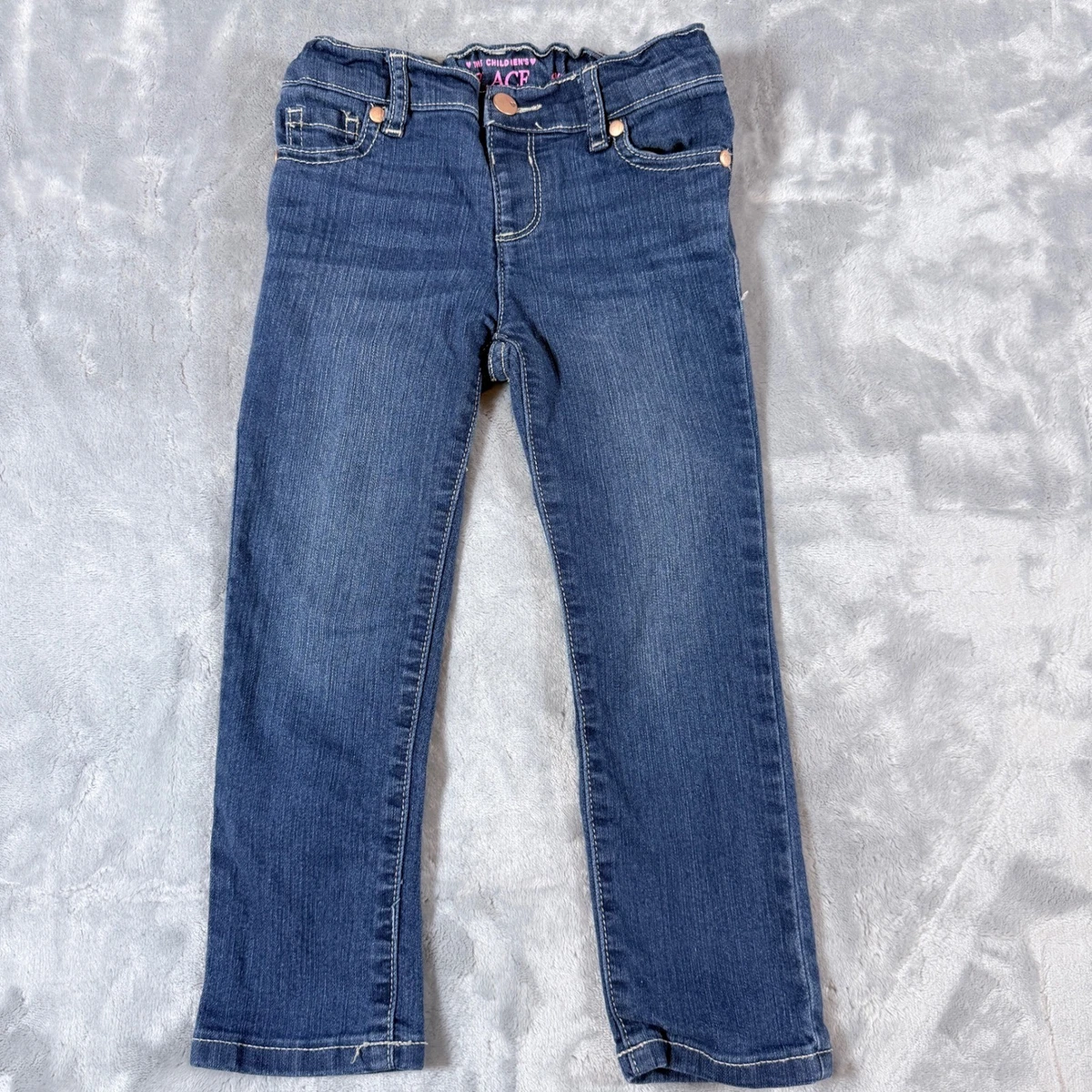 Lot De 2 Jeans Enfants The Children's Place - Taille 4T, Coupe Droite Lavage Clair, Taille Ajustable