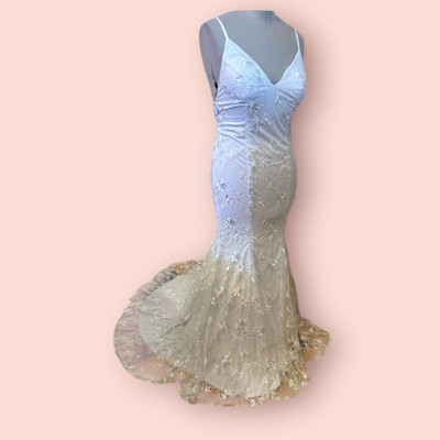 hebeos champagne dress Hebeos Champagne Satin Sheath Dress NWT