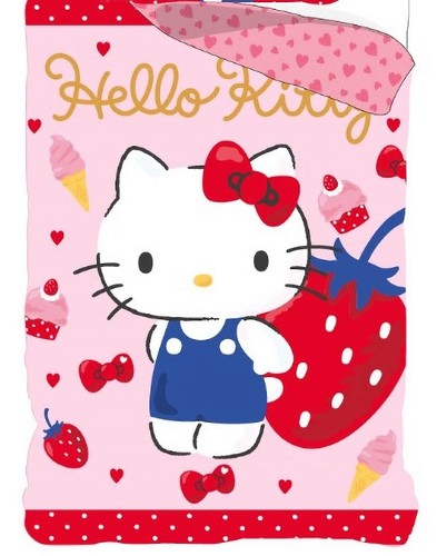 Hello Kitty Wende-Bettwäsche-Set 135x200 80x80 Baumwolle Mädchen Bettzeug Katze - Bild 3 von 4