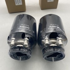 2x Universal Circle Tailpipe Glossy Carbon Exhaust Tip 2.5out 4 In 5.25 L
