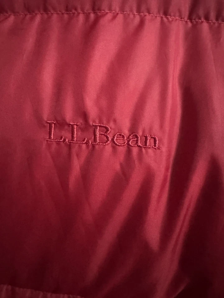 LL Bean Hombre Talla 2XL Cremallera Completa Plumón de Ganso Relleno Acolchado Puffer Chaqueta Roja Foto 3 de 4