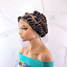Jumbo Twist Braided Wig Full Lace Baby Hair Spring Twist Bantu Knots