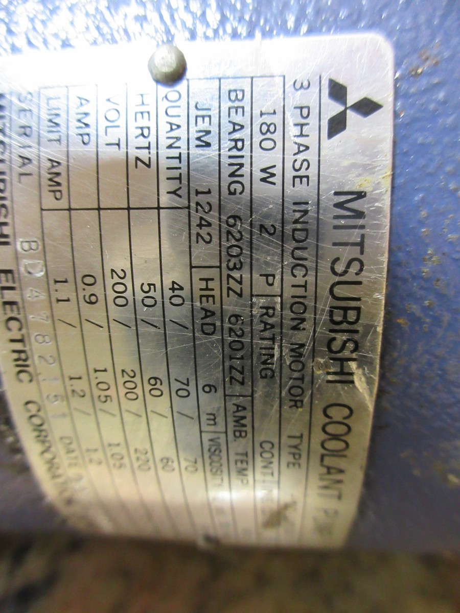 MORI SEIKI SL-20 CNC LATHE MITSUBISHI COOLANT PUMP NQ-180JX | eBay
