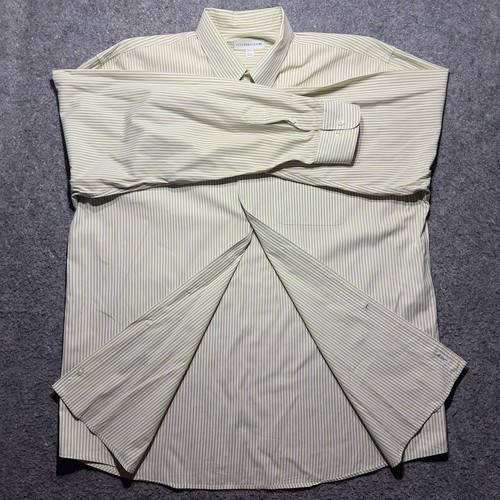 Cutter and Buck Dress Shirt XL/TG Green/White Stripes Long Sleeves Button Down - Picture 7 of 10